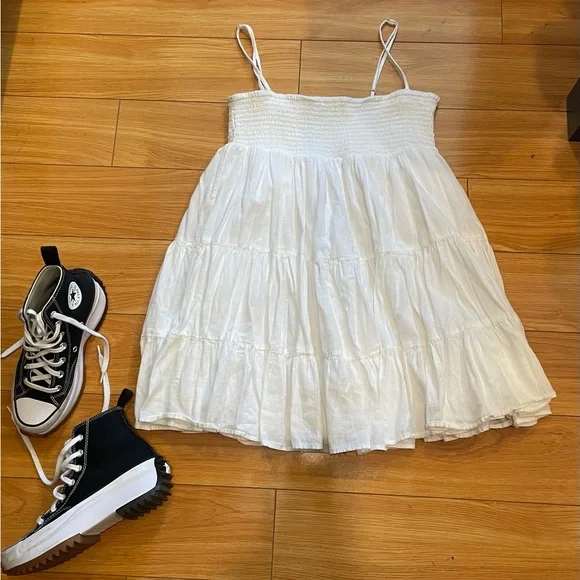 Zara White Smocked Sundress - Picture 1 of 4